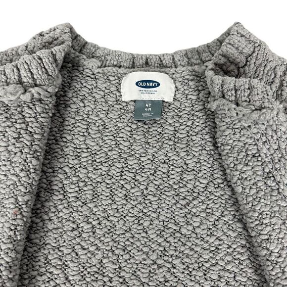 Old Navy Girls Gray Coatigan Size 4T Open Front Long Cardigan - Picture 3 of 5